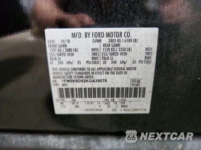Zdjęcie 13 z 13 samochodu: 2019 FORD EXPLORER XLT VIN:1FM5K8D82KGA39578 - miniatura