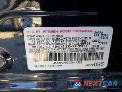 Zdjęcie 13 z 13 samochodu: 2016 MITSUBISHI OUTLANDER SPORT ES VIN:JA4AP3AW0GZ044326 - miniatura