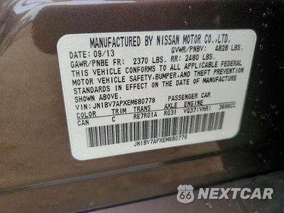 Zdjęcie 12 z 12 samochodu: 2014 INFINITI Q50 PREMIUM VIN:JN1BV7APXEM680779 - miniatura