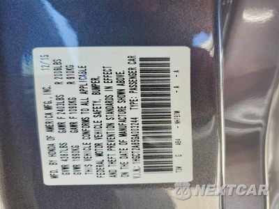 Zdjęcie 13 z 13 samochodu: 2016 HONDA ACCORD EXL VIN:1HGCT2A85GA003244 - miniatura
