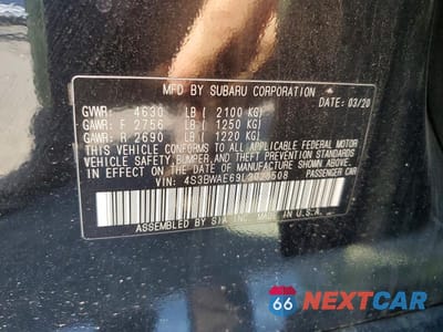 Zdjęcie 13 z 13 samochodu: 2020 SUBARU LEGACY PREMIUM VIN:4S3BWAE69L3025508 - miniatura
