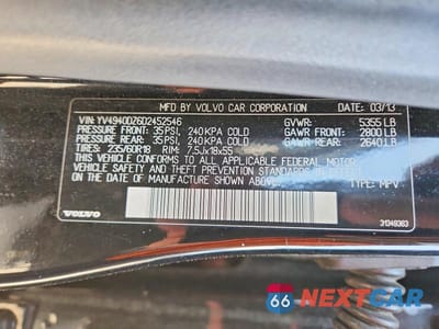 Zdjęcie 13 z 13 samochodu: 2013 VOLVO XC60 3.2 VIN:YV4940DZ6D2452546 - miniatura
