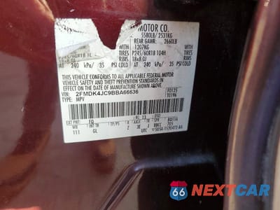 Zdjęcie 13 z 13 samochodu: 2011 FORD EDGE SEL VIN:2FMDK4JC9BBA66636 - miniatura
