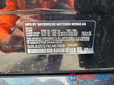 Zdjęcie 13 z 13 samochodu: 2019 BMW X5 XDRIVE50I VIN:5UXJU2C57KLN67608 - miniatura