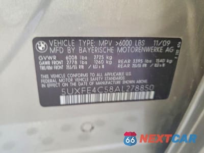 Zdjęcie 13 z 13 samochodu: 2010 BMW X5 XDRIVE30I VIN:5UXFE4C58AL278850 - miniatura