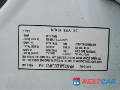 Zdjęcie 12 z 12 samochodu: 2023 TESLA MODEL Y VIN:7SAYGDEF1PF832951 - miniatura
