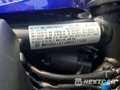 Zdjęcie 10 z 10 samochodu: 2024 YAMAHA YZFR3 A VIN:MH3RH18Y4RK017158 - miniatura