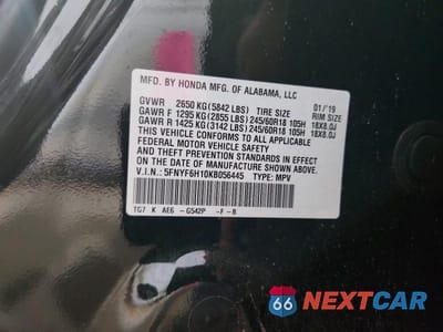 Zdjęcie 13 z 13 samochodu: 2019 HONDA PILOT LX VIN:5FNYF6H10KB056445 - miniatura