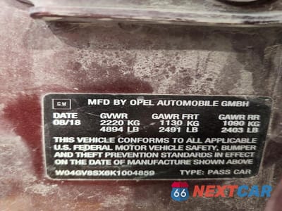 Zdjęcie 12 z 12 samochodu: 2019 BUICK REGAL TOURX ESSENCE VIN:W04GV8SX6K1004859 - miniatura