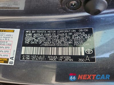 Zdjęcie 12 z 12 samochodu: 2007 TOYOTA CAMRY HYBRID VIN:JTNBB46K873020455 - miniatura