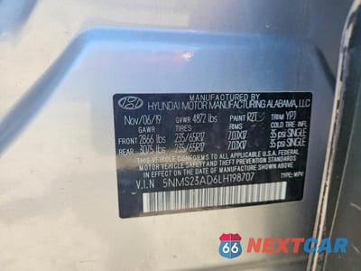 Zdjęcie 13 z 13 samochodu: 2020 HYUNDAI SANTA FE SE VIN:5NMS23AD6LH198707 - miniatura