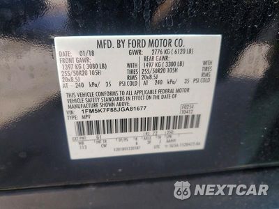 Zdjęcie 13 z 13 samochodu: 2018 FORD EXPLORER LIMITED VIN:1FM5K7F88JGA81677 - miniatura