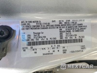 Zdjęcie 12 z 12 samochodu: 2016 FORD FOCUS SE VIN:1FADP3F27GL286497 - miniatura