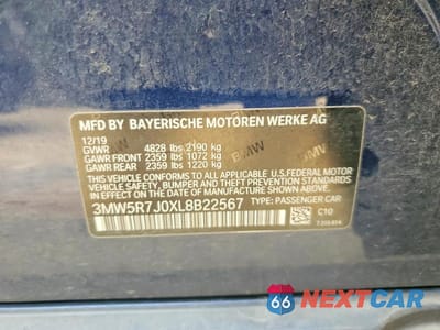 Zdjęcie 12 z 12 samochodu: 2020 BMW 330XI VIN:3MW5R7J0XL8B22567 - miniatura