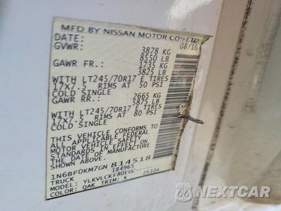 Zdjęcie 12 z 12 samochodu: 2016 NISSAN NV 1500 S VIN:1N6BF0KM7GN814518 - miniatura