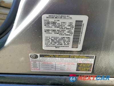 Zdjęcie 12 z 12 samochodu: 2006 INFINITI FX35 BASE VIN:JNRAS08W06X208399 - miniatura
