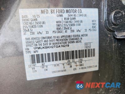 Zdjęcie 13 z 13 samochodu: 2026 FORD EXPLORER ST-LINE VIN:1FMUK8KH2TGA16219 - miniatura