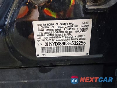 Zdjęcie 13 z 13 samochodu: 2003 ACURA MDX TOURING VIN:2HNYD18663H532255 - miniatura