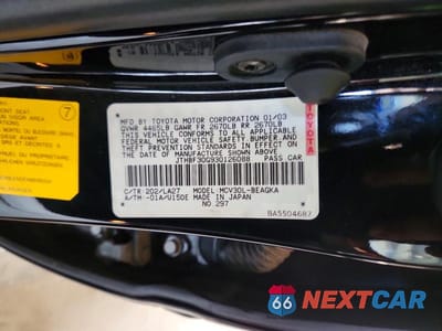 Zdjęcie 12 z 12 samochodu: 2003 LEXUS ES 300 VIN:JTHBF30G930126088 - miniatura