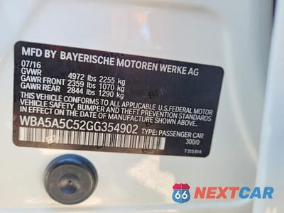 Zdjęcie 12 z 12 samochodu: 2016 BMW 528 I VIN:WBA5A5C52GG354902 - miniatura