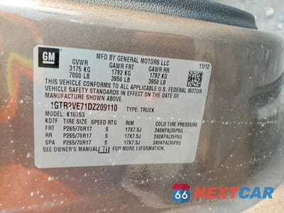 Zdjęcie 12 z 12 samochodu: 2013 GMC SIERRA K1500 SLE VIN:1GTR2VE71DZ209110 - miniatura