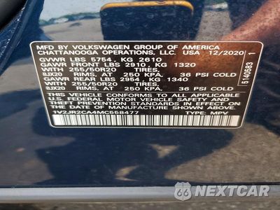 Zdjęcie 13 z 13 samochodu: 2021 VOLKSWAGEN ATLAS SE VIN:1V2JR2CA4MC558477 - miniatura