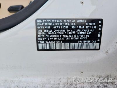 Zdjęcie 12 z 12 samochodu: 2017 VOLKSWAGEN PASSAT SE VIN:1VWBT7A37HC003454 - miniatura