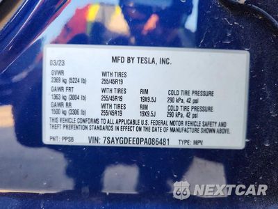 Zdjęcie 12 z 12 samochodu: 2023 TESLA MODEL Y VIN:7SAYGDEE0PA086481 - miniatura