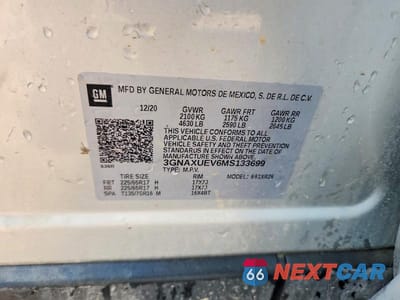 Zdjęcie 13 z 13 samochodu: 2021 CHEVROLET EQUINOX LT VIN:3GNAXUEV6MS133699 - miniatura