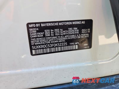 Zdjęcie 13 z 13 samochodu: 2015 BMW X5 XDRIVE35I VIN:5UXKR0C53F0K52225 - miniatura