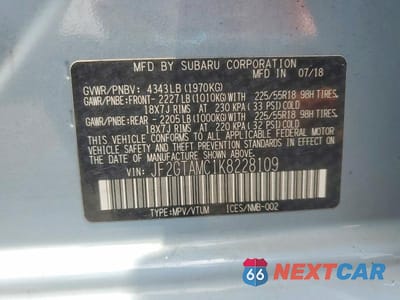 Zdjęcie 12 z 12 samochodu: 2019 SUBARU CROSSTREK LIMITED VIN:JF2GTAMC1K8228109 - miniatura