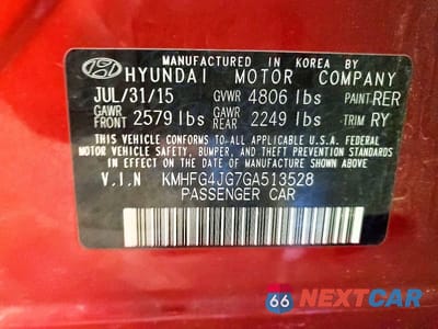 Zdjęcie 13 z 13 samochodu: 2016 HYUNDAI AZERA BASE VIN:KMHFG4JG7GA513528 - miniatura
