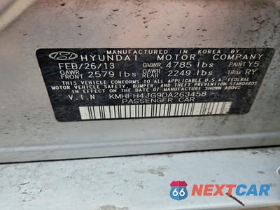 Zdjęcie 12 z 12 samochodu: 2013 HYUNDAI AZERA BASE VIN:KMHFH4JG9DA263458 - miniatura