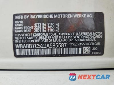 Zdjęcie 12 z 12 samochodu: 2018 BMW 340 XI VIN:WBA8B7C52JA585587 - miniatura