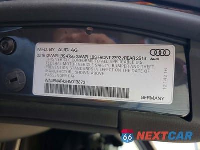 Zdjęcie 12 z 12 samochodu: 2017 AUDI A4 PREMIUM PLUS VIN:WAUENAF42HN013870 - miniatura