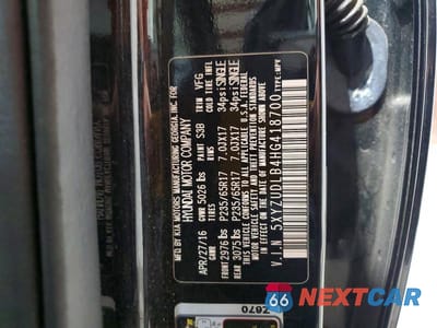 Zdjęcie 13 z 13 samochodu: 2017 HYUNDAI SANTA FE SPORT 2.4L VIN:5XYZUDLB4HG418700 - miniatura