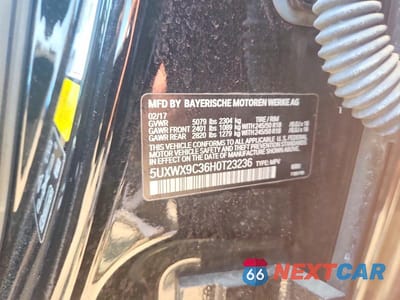 Zdjęcie 13 z 13 samochodu: 2017 BMW X3 XDRIVE28I VIN:5UXWX9C36H0T23236 - miniatura