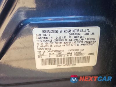 Zdjęcie 12 z 12 samochodu: 2010 INFINITI G37 VIN:JN1CV6AR3AM252661 - miniatura