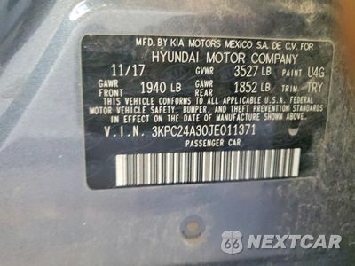 Zdjęcie 12 z 12 samochodu: 2018 HYUNDAI ACCENT VIN:3KPC24A30JE011371 - miniatura