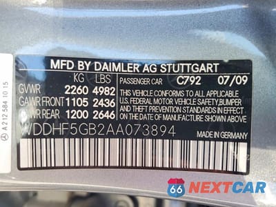 Zdjęcie 12 z 12 samochodu: 2010 MERCEDES-BENZ E 350 VIN:WDDHF5GB2AA073894 - miniatura
