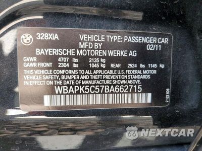 Zdjęcie 12 z 12 samochodu: 2011 BMW 328 VIN:WBAPK5C57BA662715 - miniatura