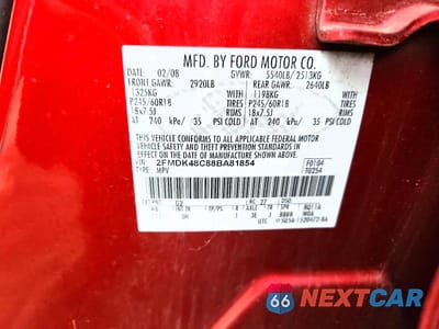 Zdjęcie 13 z 13 samochodu: 2008 FORD EDGE SEL VIN:2FMDK48C88BA81854 - miniatura