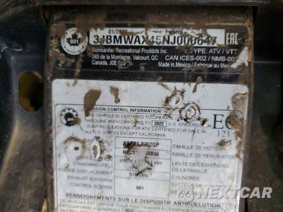 Zdjęcie 10 z 10 samochodu: 2022 CAN-AM RENEGADE ATV VIN:3JBMWAX45NJ000647 - miniatura