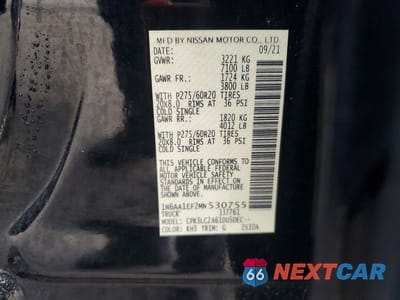 Zdjęcie 12 z 12 samochodu: 2021 NISSAN TITAN SV VIN:1N6AA1EF2MN530755 - miniatura