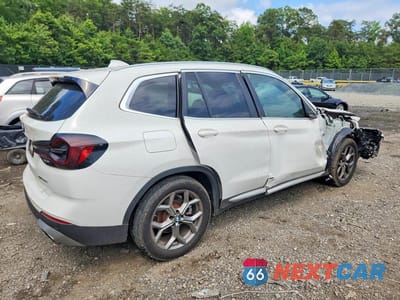 Trzecie zdjęcie samochodu z tyłu: 2022 BMW X3 XDRIVE30I VIN:5UX53DP04N9L05030 - miniatura