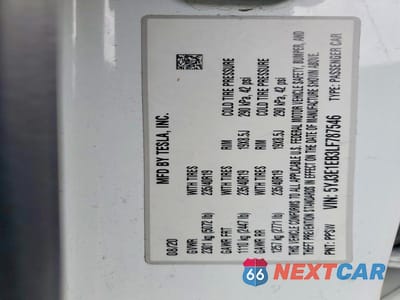 Zdjęcie 12 z 12 samochodu: 2020 TESLA MODEL 3 VIN:5YJ3E1EB3LF787546 - miniatura