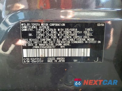 Zdjęcie 13 z 13 samochodu: 2006 TOYOTA RAV4 SPORT VIN:JTMBK32V665006197 - miniatura