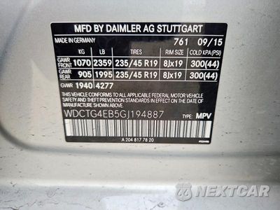 Zdjęcie 12 z 12 samochodu: 2016 MERCEDES-BENZ GLA 250 VIN:WDCTG4EB5GJ194887 - miniatura