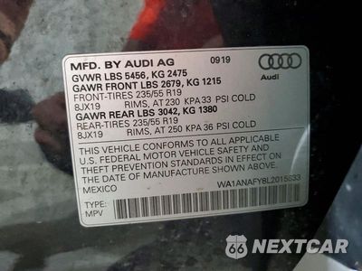 Zdjęcie 14 z 14 samochodu: 2020 AUDI Q5 PREMIUM VIN:WA1ANAFY8L2015633 - miniatura