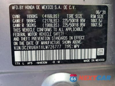 Zdjęcie 12 z 12 samochodu: 2020 HONDA HR-V SPORT VIN:3CZRU6H1XLM726777 - miniatura